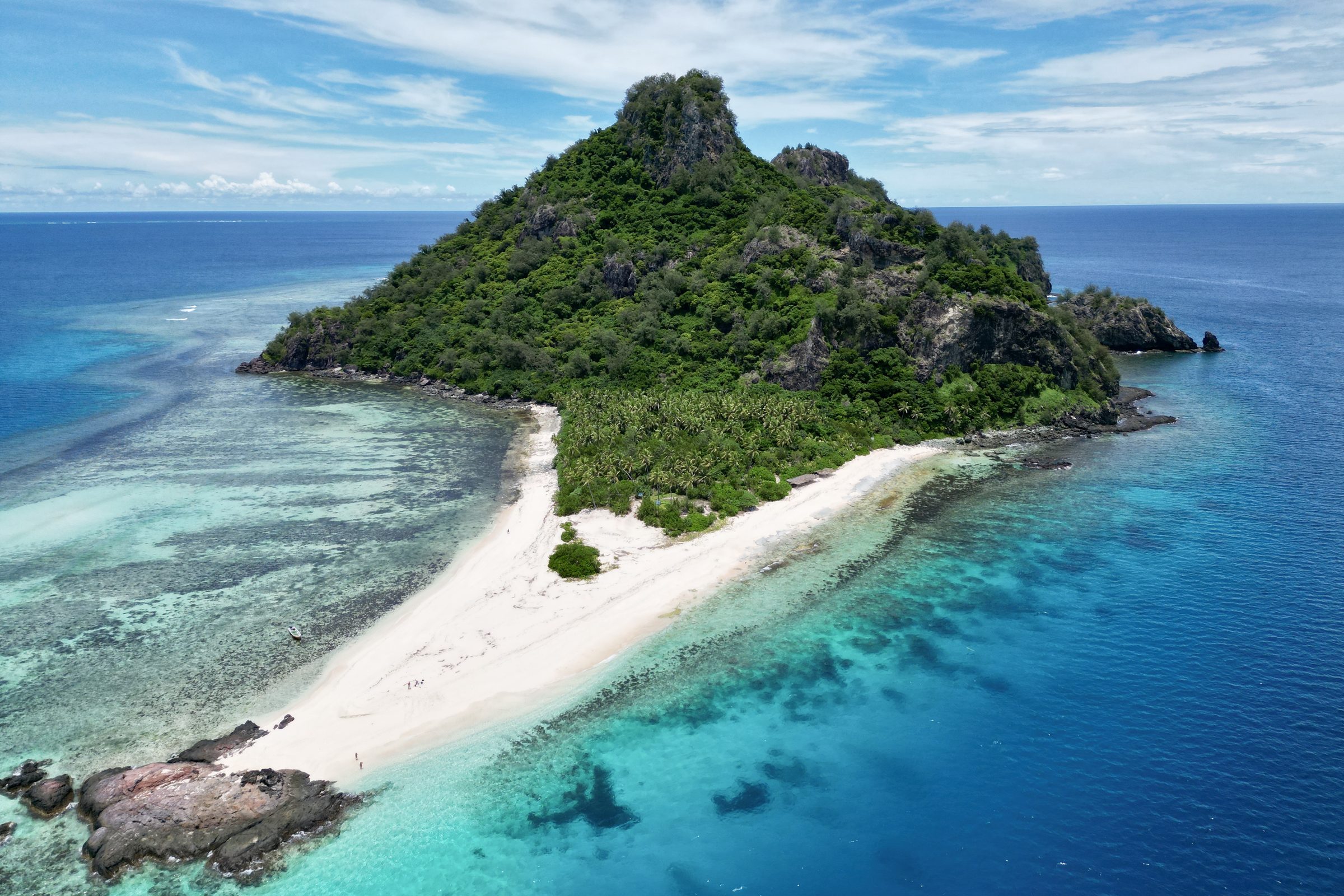 Monuriki, en las islas Mamanuca de Fiyi, con su playa de arena blanca